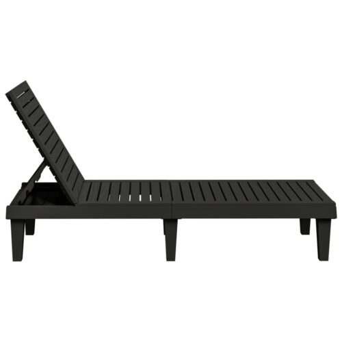 Sun Lounger Black 155x58x83cm Polypropylene - Image 4