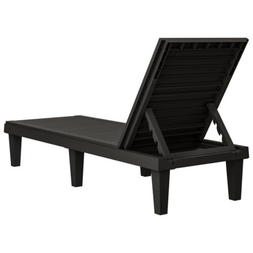 Sun Lounger Black 155x58x83cm Polypropylene - Image 5