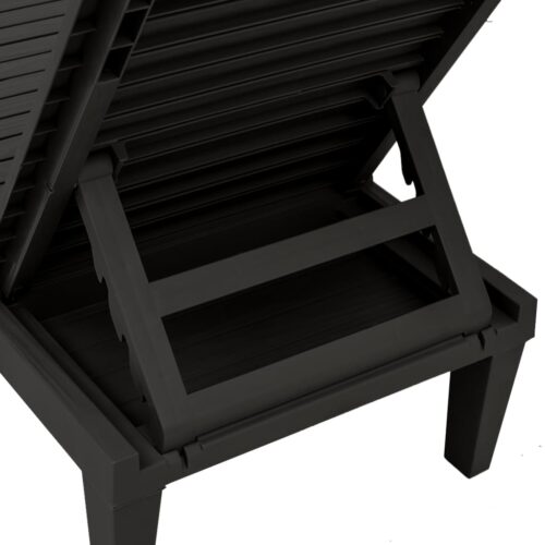 Sun Lounger Black 155x58x83cm Polypropylene - Image 8