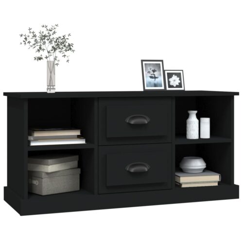 TV Cabinet Black 99.5x35.5x48cm Engineered Wood - Image 4