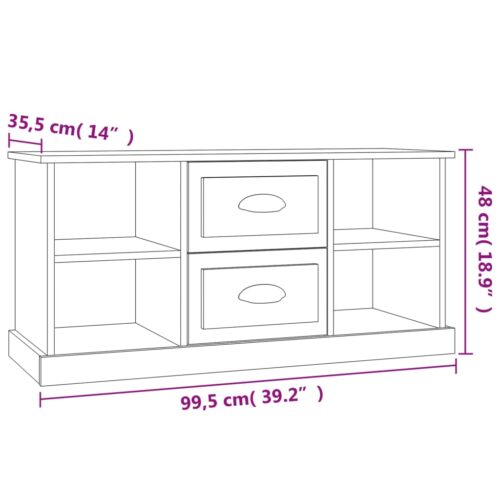 TV Cabinet Black 99.5x35.5x48cm Engineered Wood - Image 9