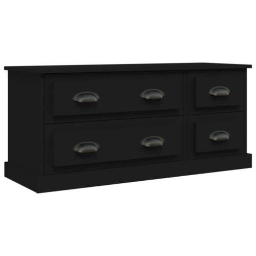 TV Cabinet Black 100x35.5x45cm Engineered Wood - Image 2