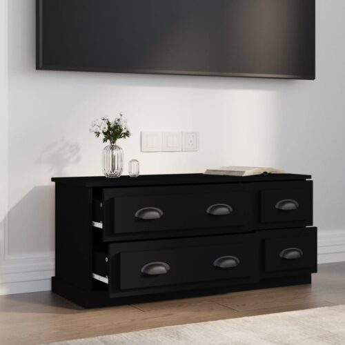 TV Cabinet Black 100x35.5x45cm Engineered Wood - Image 3
