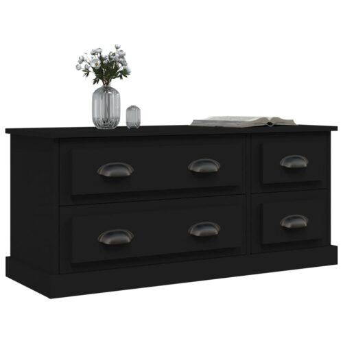 TV Cabinet Black 100x35.5x45cm Engineered Wood - Image 4