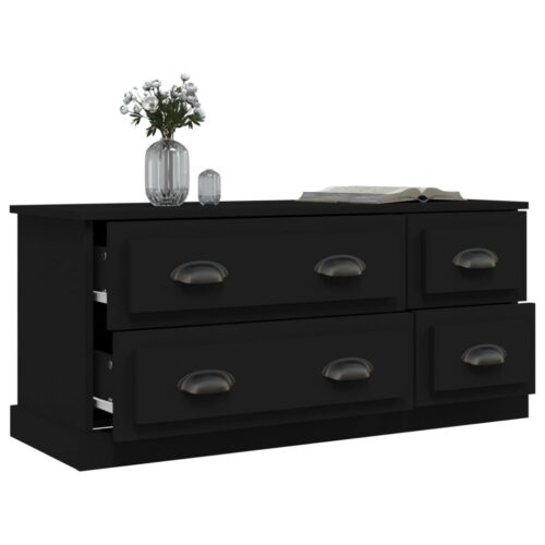 TV Cabinet Black 100x35.5x45cm Engineered Wood - Image 5