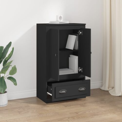 Highboard Black 60x35.5x103.5cm Engineered Wood - Image 3