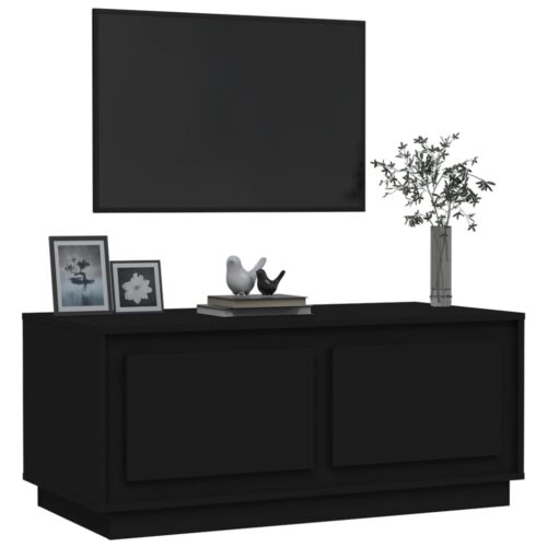 Coffee Table Black 102x50x44cm Engineered Wood - Image 9