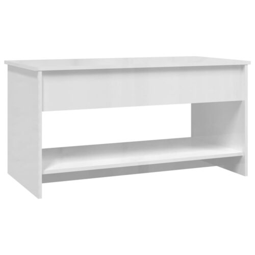 Coffee Table High Gloss White 102x50x52.5cm Engineered Wood - Image 4