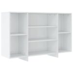 High Gloss Sideboard Buffet Cabinet Storage Wooden Rack Display Book Shelf White