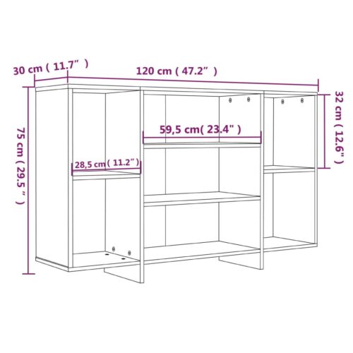High Gloss Sideboard Buffet Cabinet Storage Wooden Rack Display Book Shelf White - Image 7