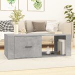 Coffee Table Concrete Grey 100x50.5x35cm Engineered Wood