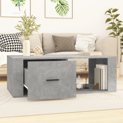 Coffee Table Concrete Grey 100x50.5x35cm Engineered Wood - Image 3