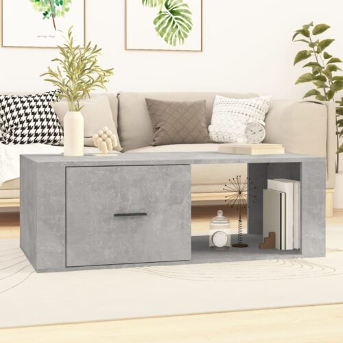 Coffee Table Concrete Grey 100x50.5x35cm Engineered Wood - Image 12