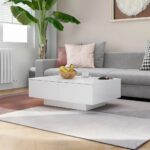 Coffee Table White 90x60x31cm Engineered Wood