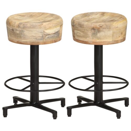 Bar Stools 2pcs 52cm Solid Mango Wood - Image 12