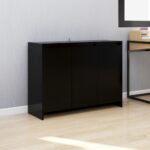 Sideboard Black 102x33x75cm Engineered Wood