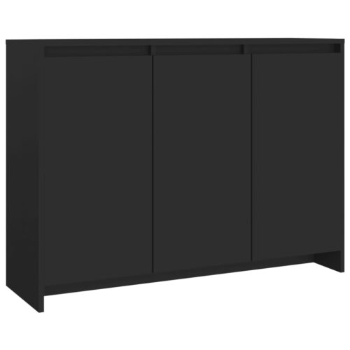 Sideboard Black 102x33x75cm Engineered Wood - Image 2