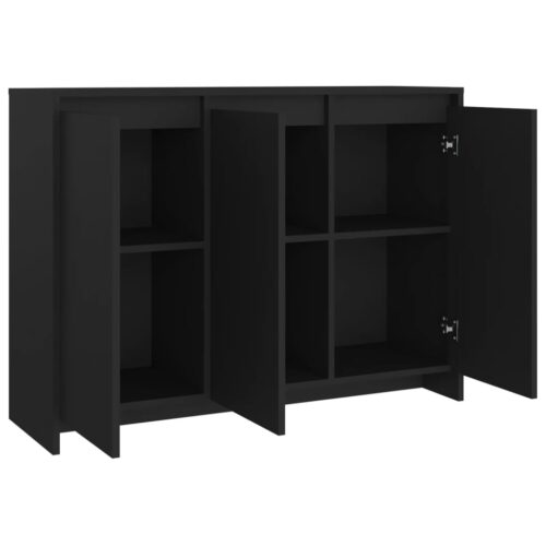 Sideboard Black 102x33x75cm Engineered Wood - Image 5