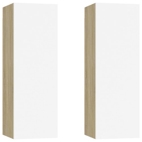 TV Cabinets 2pcs White Sonoma Oak 30.5x30x90cm Engineered Wood - Image 2