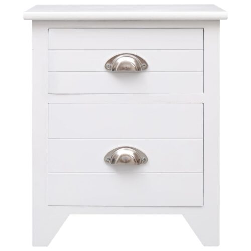 Nightstand 2pcs with 2 Drawers White - Image 4