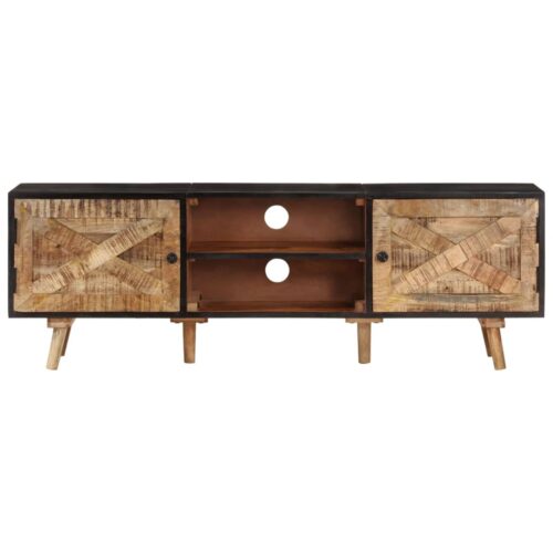 TV Cabinet 140x30x46cm Rough Mango Wood Solid Wood Acacia - Image 2