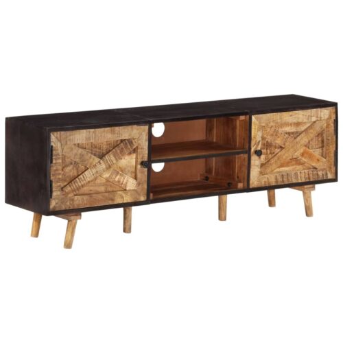 TV Cabinet 140x30x46cm Rough Mango Wood Solid Wood Acacia - Image 10