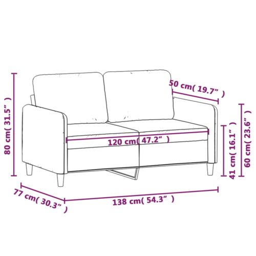 2-Seater Sofa Dark Grey 120cm Velvet - Image 8