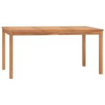 Garden Dining Table 160x80x77cm Solid Teak Wood