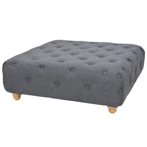 Pouffe Fabric 80x80x30cm Dark Grey