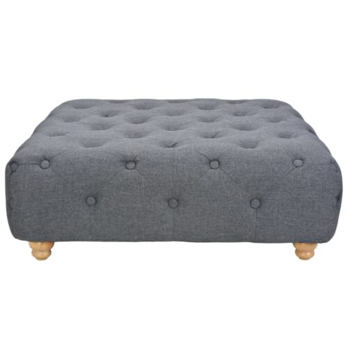 Pouffe Fabric 80x80x30cm Dark Grey - Image 2