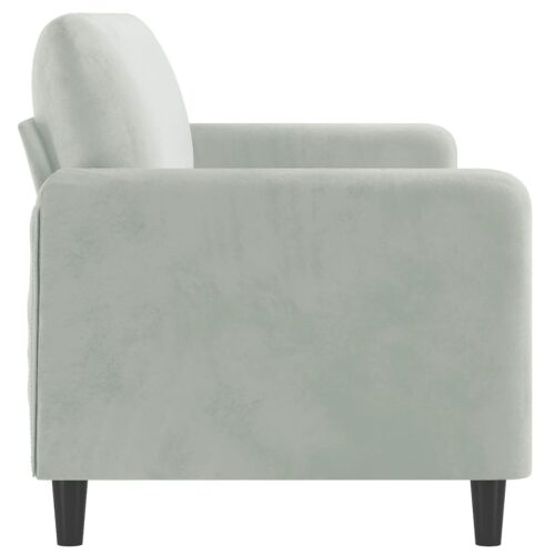 3-Seater Sofa Lounge Couch Armchair Futon Chair Velvet Fabric Light Grey 180cm - Image 4