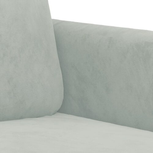 3-Seater Sofa Lounge Couch Armchair Futon Chair Velvet Fabric Light Grey 180cm - Image 6