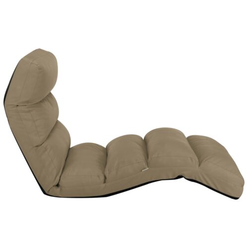 Folding Floor Chair Cappuccino Faux Leather - Image 3