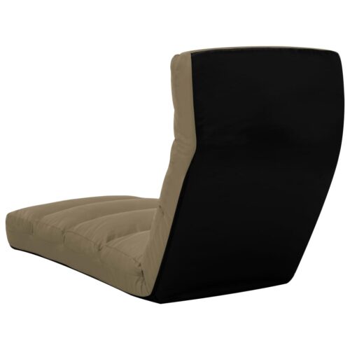 Folding Floor Chair Cappuccino Faux Leather - Image 4