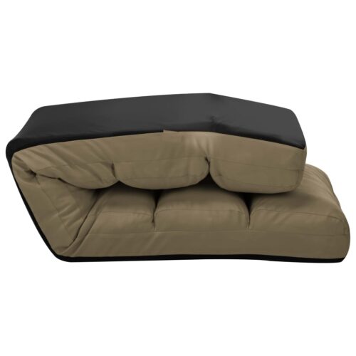 Folding Floor Chair Cappuccino Faux Leather - Image 6