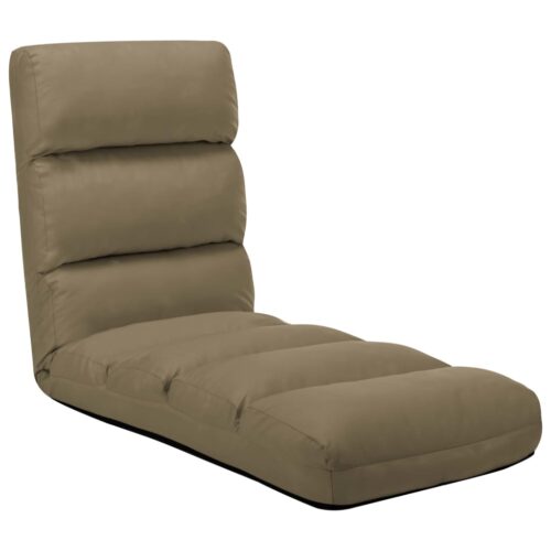 Folding Floor Chair Cappuccino Faux Leather - Image 7