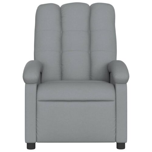 Massage Recliner Chair Light Grey Fabric - Image 4