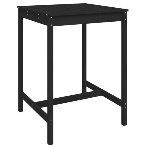 3-Piece Garden Bar Set Black Wood Timber Outdoor Patio Furniture Pine - Image 6