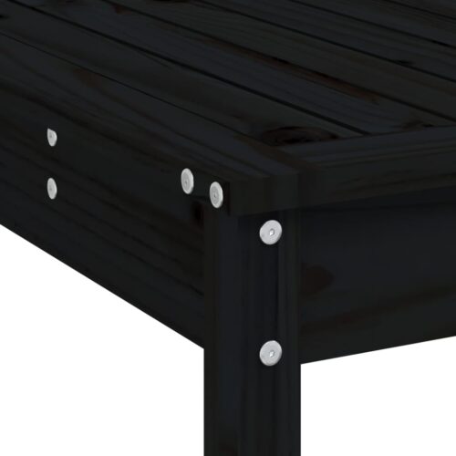 3-Piece Garden Bar Set Black Wood Timber Outdoor Patio Furniture Pine - Image 7