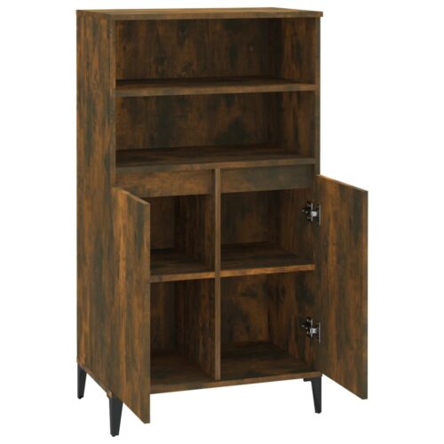 Highboard Smoked Oak 60x36x110cm Engineered Wood - Image 4