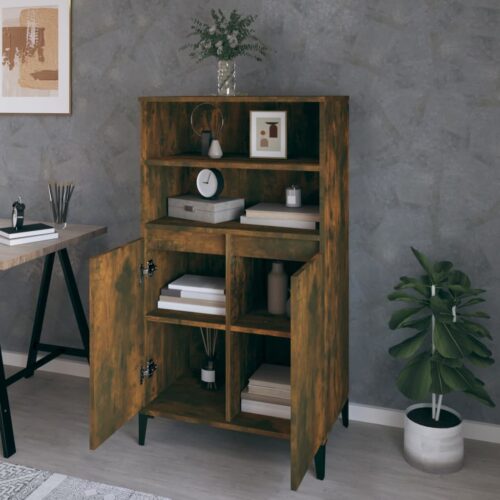 Highboard Smoked Oak 60x36x110cm Engineered Wood - Image 6