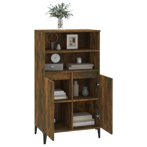 Highboard Smoked Oak 60x36x110cm Engineered Wood - Image 7