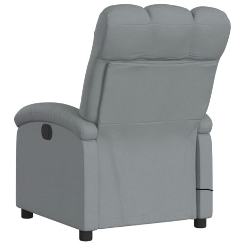 Electric Massage Recliner Chair Light Grey Fabric - Image 4