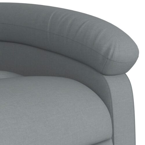Electric Massage Recliner Chair Light Grey Fabric - Image 10