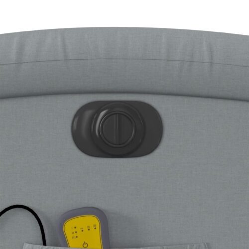 Electric Massage Recliner Chair Light Grey Fabric - Image 11