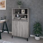 Highboard Grey Sonoma 60x36x110cm Engineered Wood