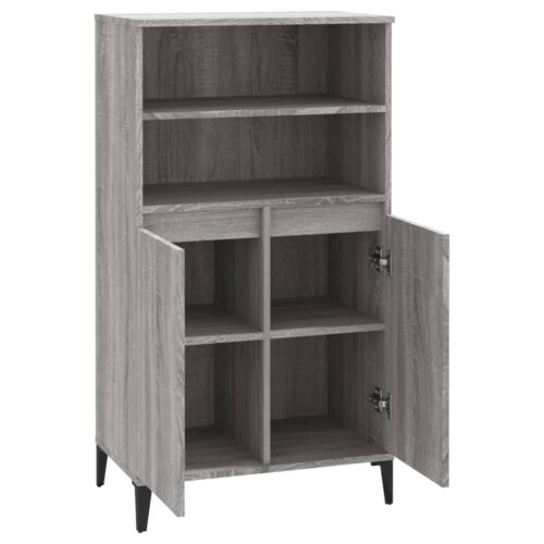 Highboard Grey Sonoma 60x36x110cm Engineered Wood - Image 4