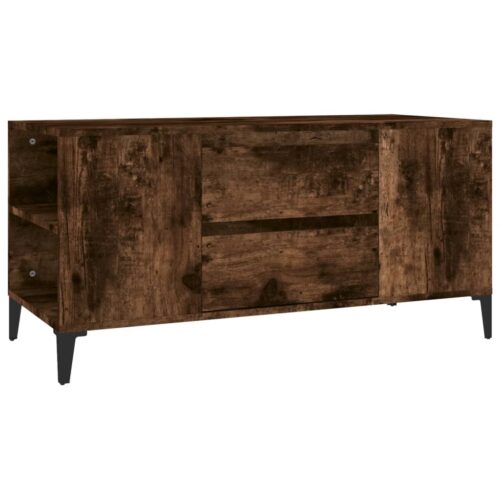 TV Cabinet Smoked Oak 102x44.5x50cm Engineered Wood - Image 2