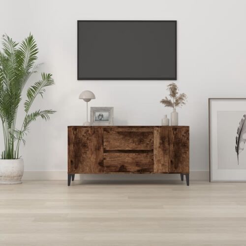TV Cabinet Smoked Oak 102x44.5x50cm Engineered Wood - Image 3