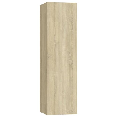 3-Piece TV Cabinet Entertainment Unit Stand Storage Table Cupboard Shelf Oak - Image 5